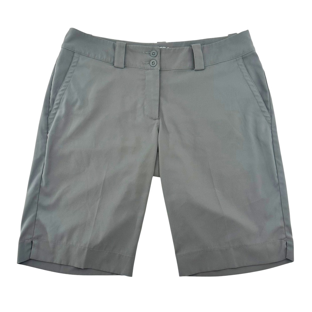 NIKE GOLF Dri-Fit Tour Performance Bermuda Shorts • 8 • gray • preppy activewear